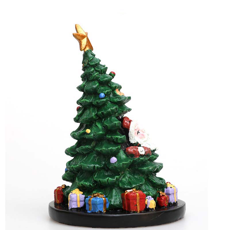 WTEMPO Christmas Tree Santa Claus Shaped Design Ornament Resin Christmas Party Table Ornament Indoor & Outdoor Festival Decoration
