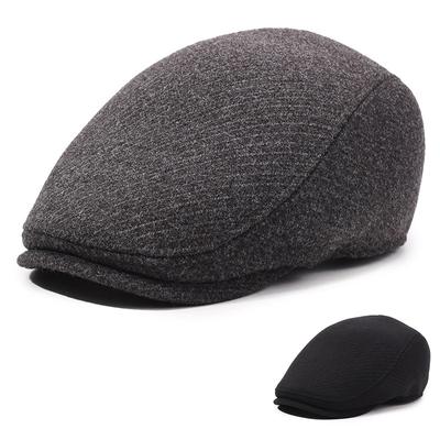 Herbst Winter Outdoor Warme Baskenmütze Mittleren Alters Männer Dicken Gehörschutz Forward Cap Schirmmütze