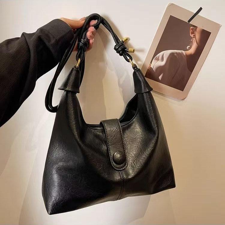 Rad Retro Large Capacity Bag Crossbody Bag 2025 New Casual Simple High-end Single Shoulder Versatile Crossbody Tote чёрный