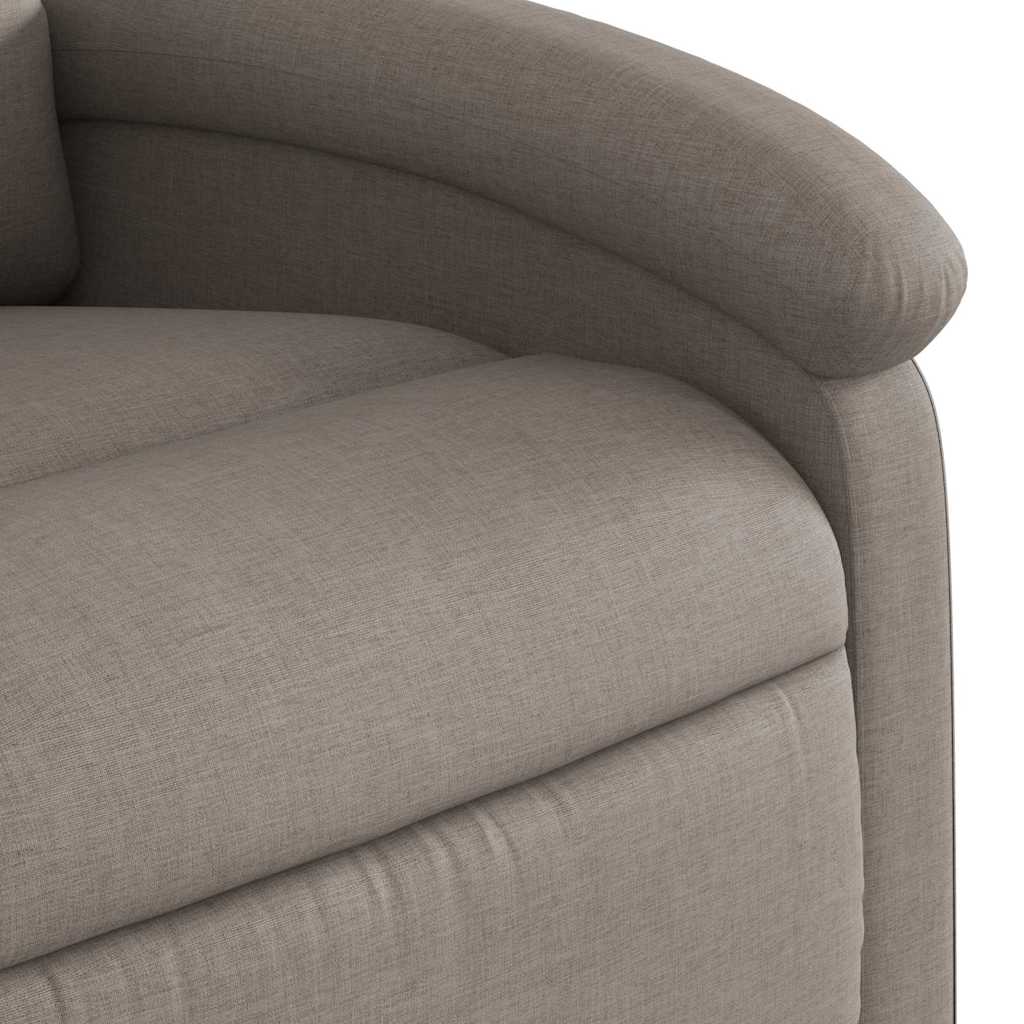 Massage Recliner with Rising Function Taupe Fabric