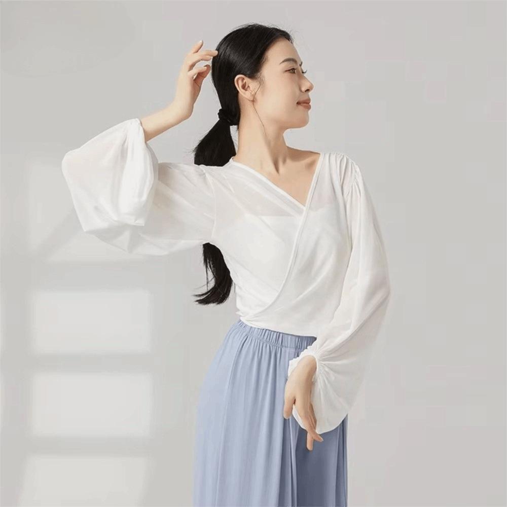 Long Sleeve Classical Dance Tops Soft Fabric Dance Performance Costume Dance Top Dance Training