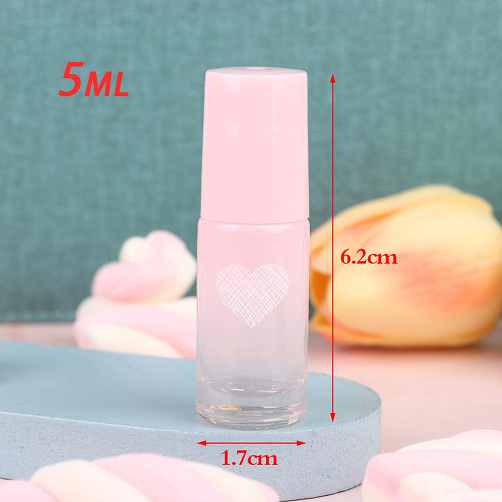 5ml 10ml Gradient Pink Glass Roll On Bottle Empty Perfume Bottle Essential Oil Roller Ball Bottle Liquid Container Makeup Tools