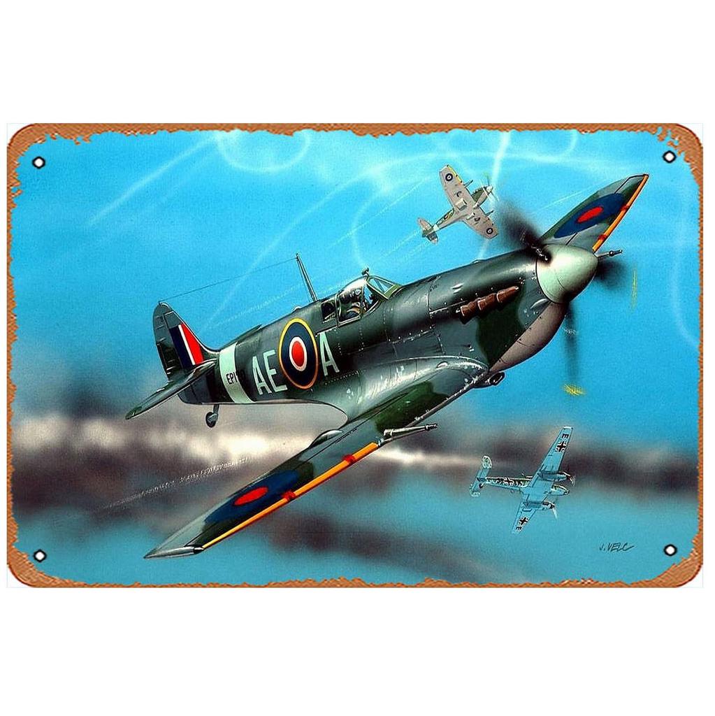 Military Metal Tin Signs Fight Plane Wall Art Poster Plaque Vintage Iron Painting Decoration for Home Cafe Washing Room Club