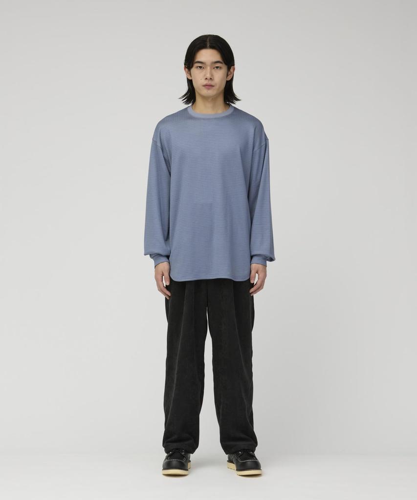 Snow Peak Fusion Grid Stretchable Grid Light XL L/S Pullover, Long-Sleeve Shirt, Blue