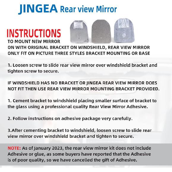 10.5" Rear View Mirror, Interior Rearview Mirror Kit Compatible With Toyota Corolla, RAV4, Ford Focus, Jeep Wrangler, CJ, Nissan Rogue, Murano,
