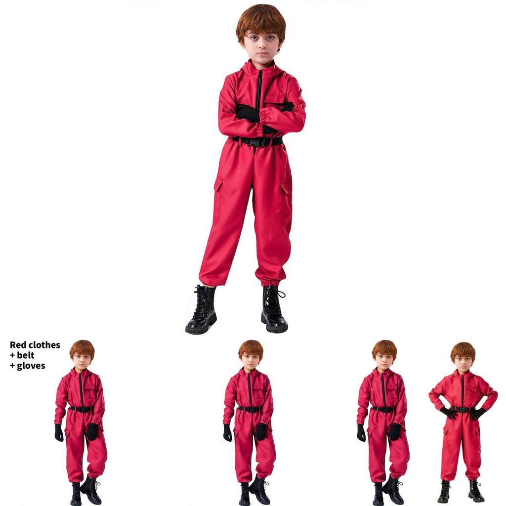 Squid Game Role Play Red Bodysuit With Polyester Fabric For Teenagers And Cosplayers Halloween Dress