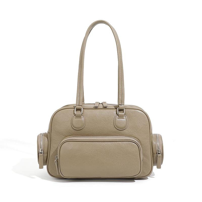 

Ретро однотонная портативная сумка для боулинга женская весенне-летняя новая универсальная сумка-тоут нишевого дизайна под мышку на плечо 31*10*21 серый