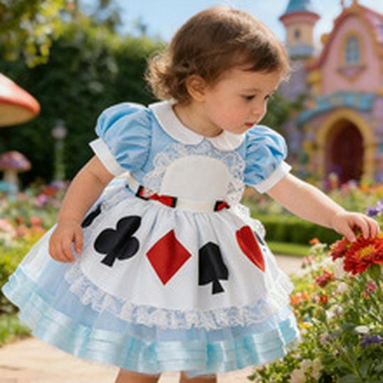 Queen of Hearts Girls’ Cosplay Dress for Alice In Wonderland Role-Playing