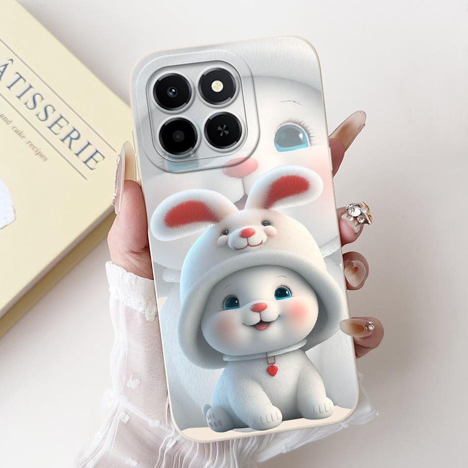 6.61" For Honor X6c 2025 Case Cute Panda Rabbit Soft Liquid Silicone Shockproof TPU Back Cover For HonroX6c Play 9C NIC-LX1 Para