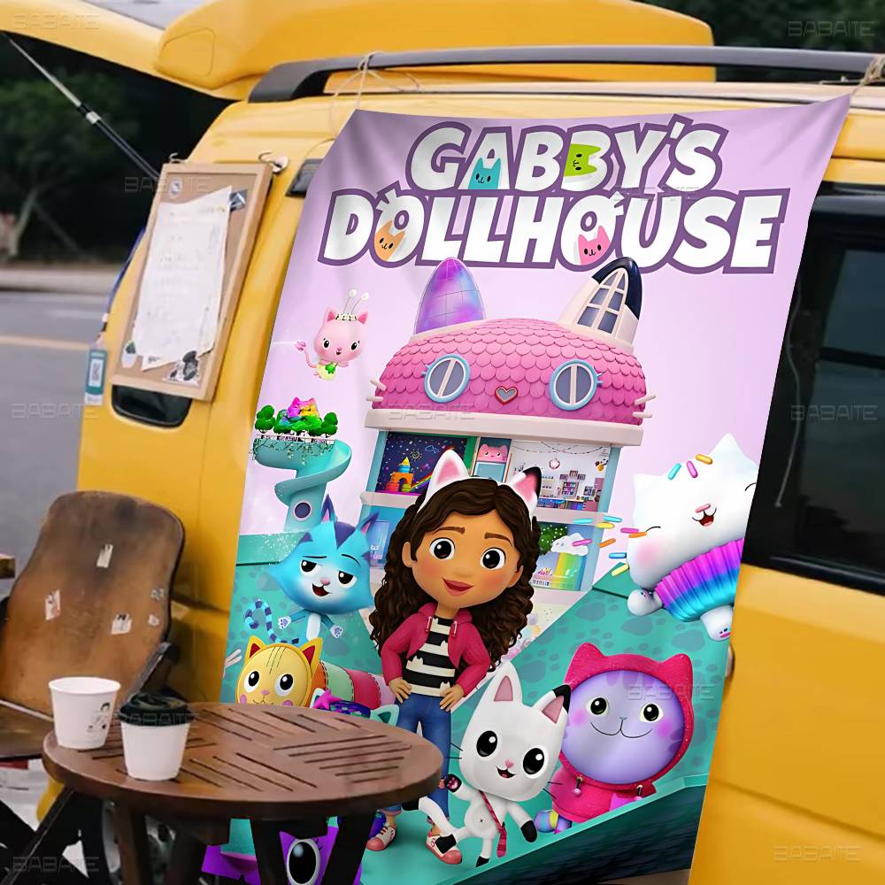 Funny Vintage GGabbys Classic Dollhouse Large Size Flags Printing Patterns Interesting Birthday Party Decorations Banner