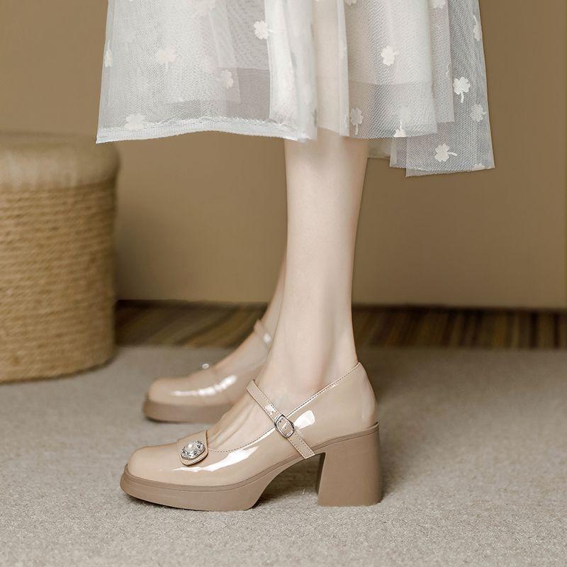 Fashion Square Toe Mary Jane Shoes for Women High Heels Platform Woman Pumps Wholesale Y2k Korean Style with Discount On Offer Promotion