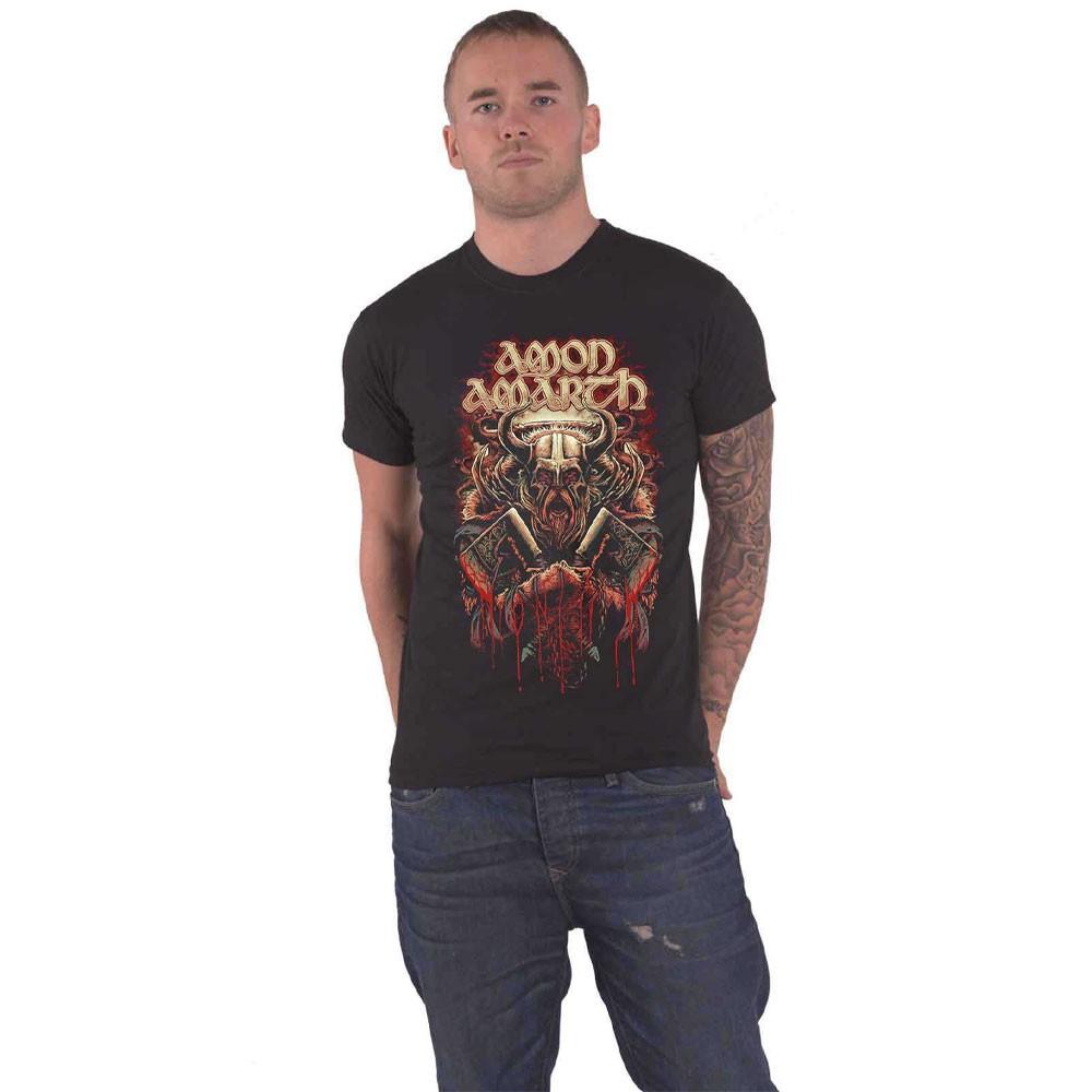 Amon Amarth T Shirt Fight Band Logo new Official Mens Black M Unisex T-Shirt L
