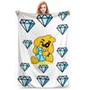 Mike-cracks Game Cartoon Dog Blanket Cover Diamond Love Wool Throw Blankets Home Couch Decoration Soft Warm Bedspread
