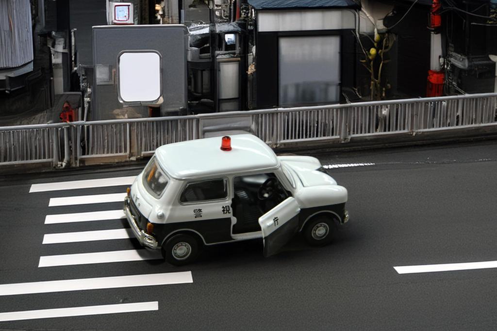 Tiny City Art Car Police Patrol Car Diecast Mini Car 1/50