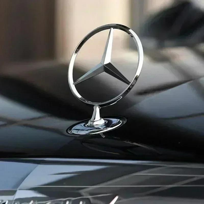1Pcs Car Star Logo Hood Badge Front Metal EmblemFor Mercedes Benz Maybach C E S Class W204 W205 W212 W213 W211 W220 W222 W223