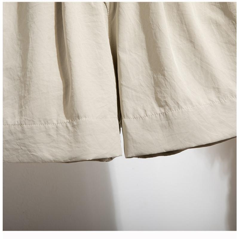 DIMANAF 2025 Plus Size Shorts Summer Women Wide Leg Pants Solid Loose High Waist Casual Short Pants Basic Harem New