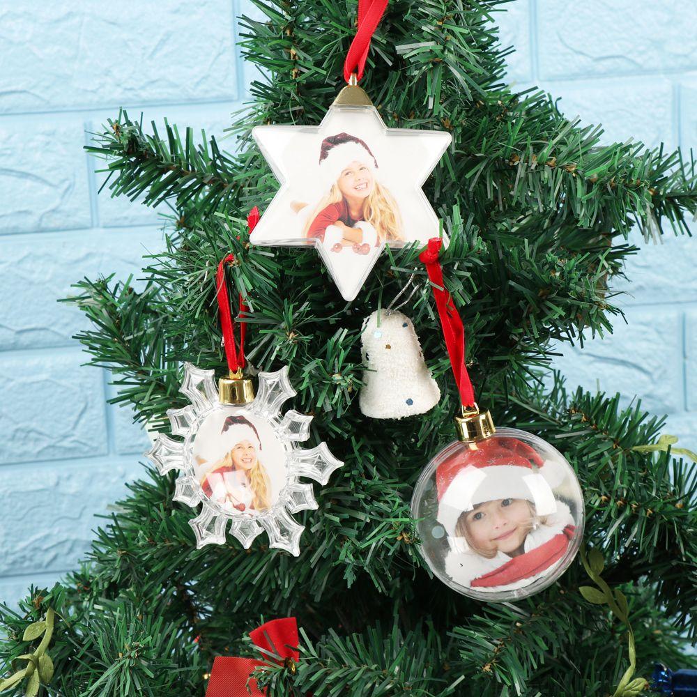 Hanging Home Decor Picture Frame Pendant Photo Christmas Ball Xmas Tree Ornaments Photograph Holder