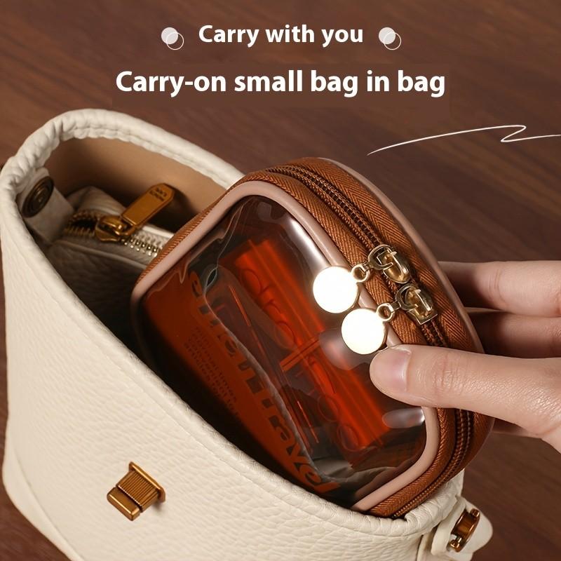 Transparent Travel Cosmetic Bag Portable Mini Waterproof Cosmetic Lipstick Storage Bag Multifunctional Clutch Bag