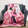 1pc Pink, Butterflies, and Cute Minnie Mouse Blanket Lightweight Flannel Throw for Sofa Bed Travel Camping Livingroom1187L