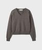 Yunionbeulluumeon [Woman] Cashmere Wool V-Neck Knit [Natural Brown]