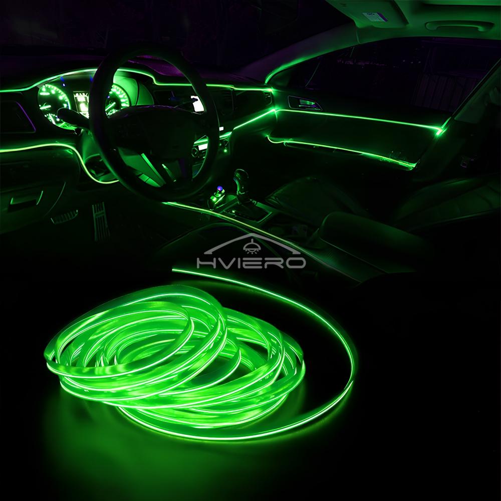 1M/2M/3M/5M Cars Interior Lighting LED Strip Decoration Garland Wire Rope Tube Line Flexible Neon Lights Bar USB Drive Dome Lights 6