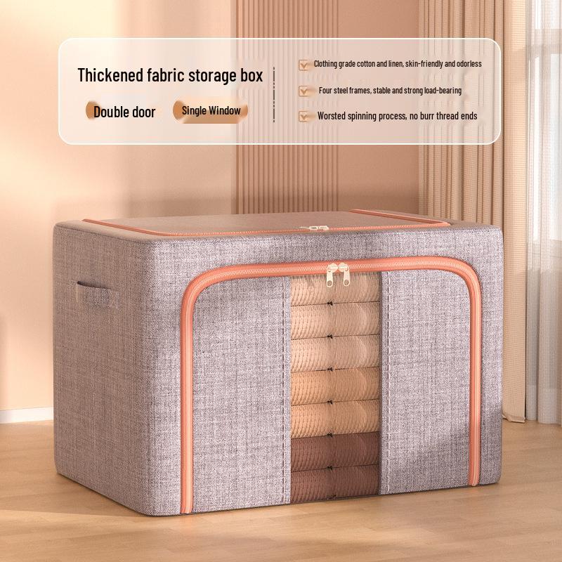 66L Oxford Cloth Storage Box for Home Wardrobe: Quilts & Clothes Organizer 66L