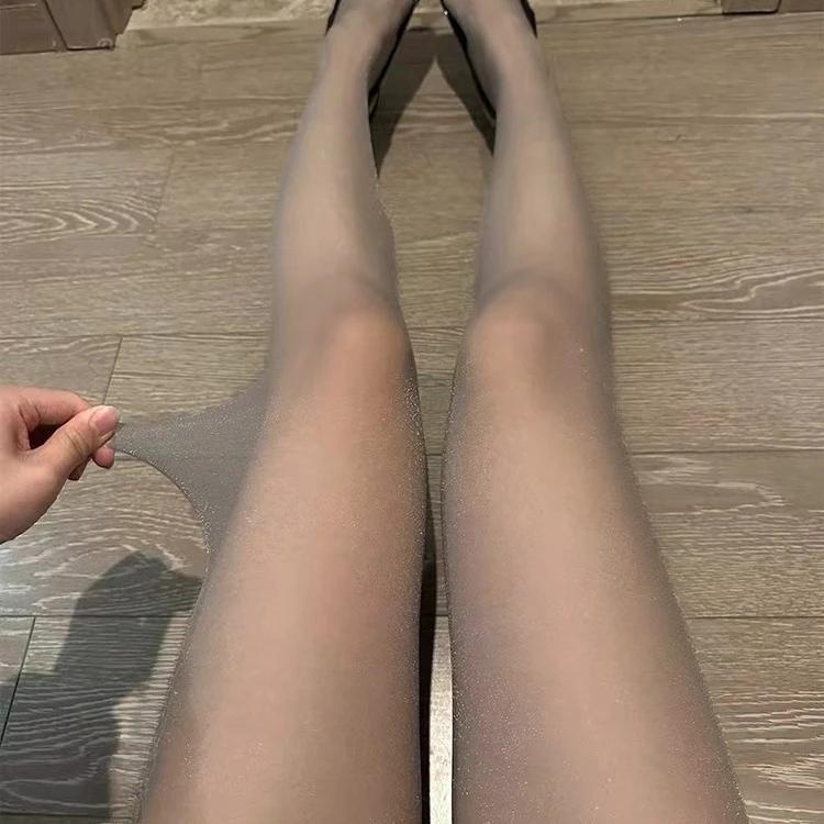 1/S Öl Glänzend Strass Strumpfhose Damen Mode Strumpfhosen Weiblich Schlank Strass Dünn Elastisch Nylon Mädchen Glitzer Strümpfe beige
