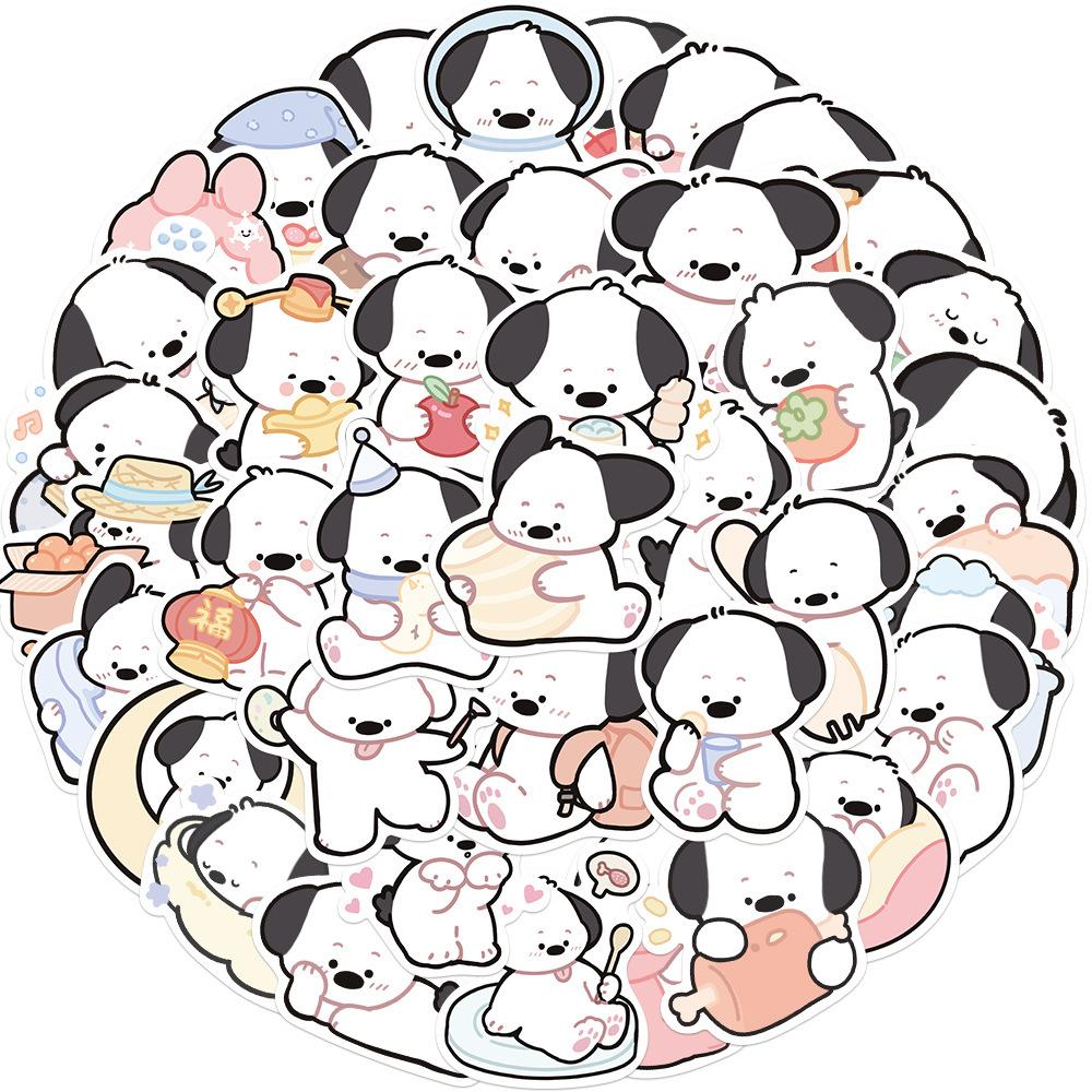 40 Cartoon Lines Puppy Doodle Stickers Trolley Box Water Cup Diary Waterproof DIY Stickers