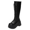 Mid Calf Boots Women Winter Boots Woman Ankle Boots Soft Lace-up Ladies Chelsea Zipper Botas Mujer Platform Heel Ladies Shoes