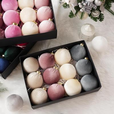 Velvet and Fabric Christmas Hanging Ball Ornaments - Cross-border Decoration Props