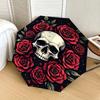 1pc Skull Roses Dark Artwork Umbrella with Plastic Handle,Suitable for All Seasons Home Travel Outdoor UmbrellaDD1663