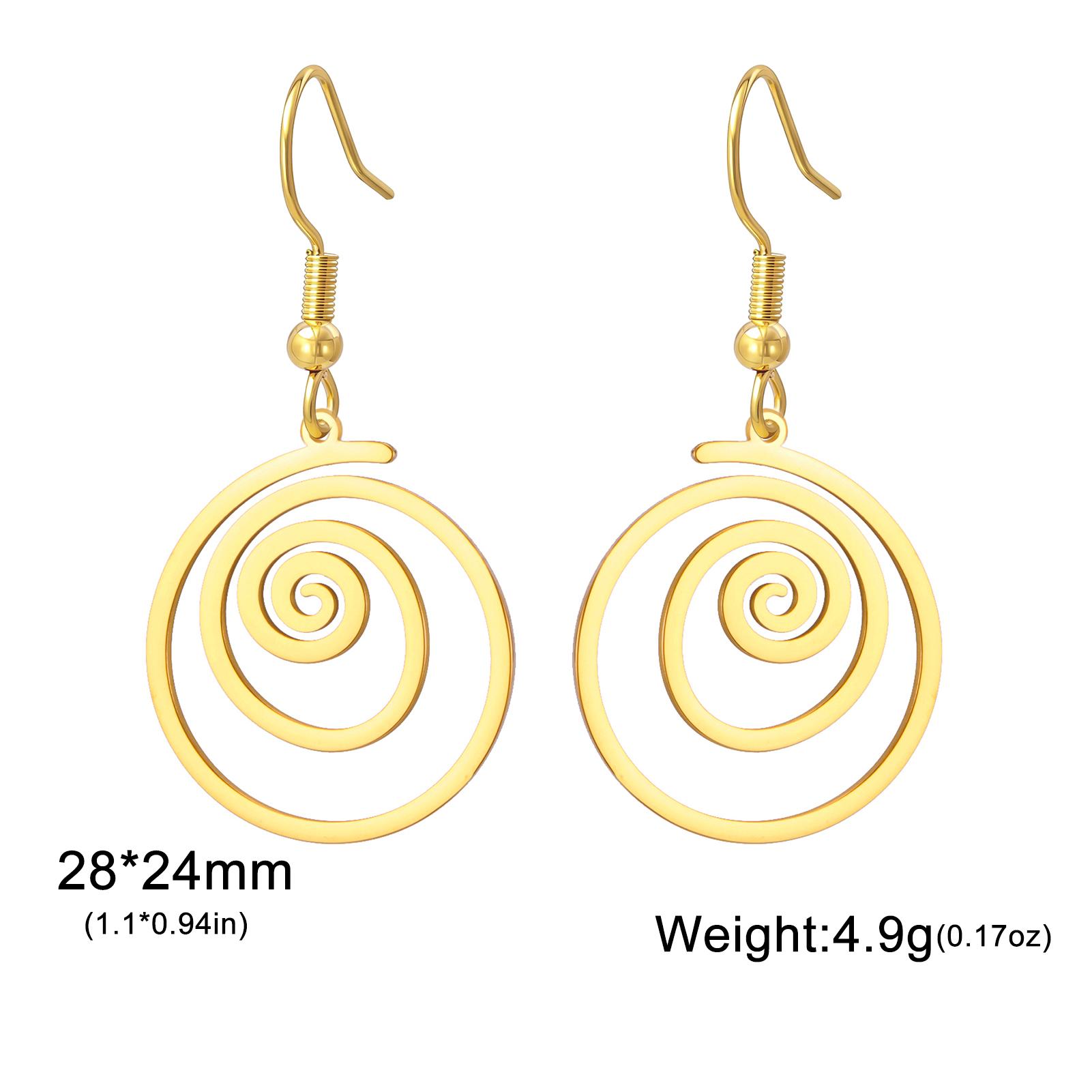 

Teamer Simple Geometric Spiral Round Square Dangle Earrings for Women Girls Fashion Minimalist Stainless Steel Zircon