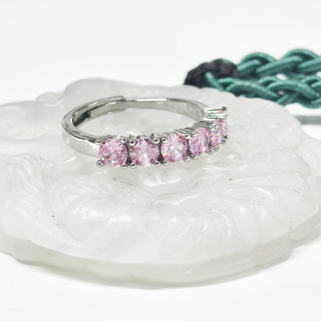 Gusen Colorful Zircon Inlaid Fashion Ring - Simple, Exquisite, Hot-Selling Style