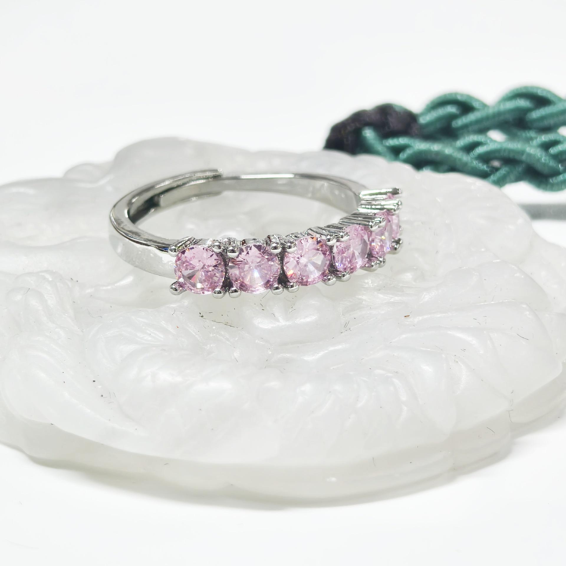 Модное кольцо Gusen с цветным цирконом - Простое, Изысканное, Популярный стиль