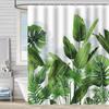 Shower Curtain Waterproof And Mildew-Proof 3D Digital Printing Plant Printing Shower Bath Bathroom Partition Curtain Free Punching