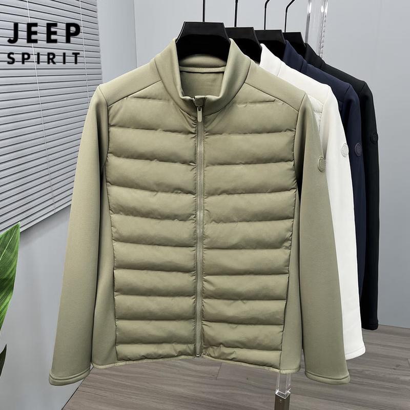 JEEP SPIRIT Men's Wool-Filled Stand Collar Padded Jacket