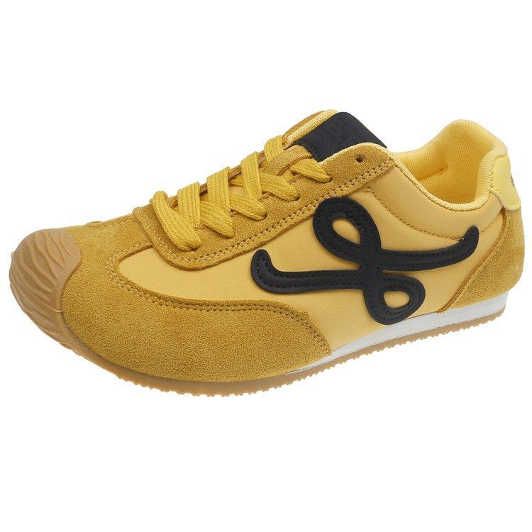 Soft Leather Version Casual Sports Moral Training Shoes Women's 2025 New Flat-bottomed Trendy Retro Color Matching Forrest Gump Sports Shoes Women's