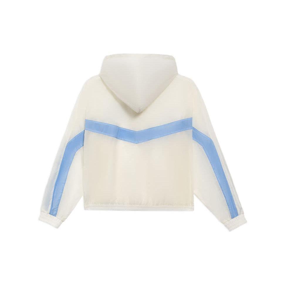Li Ning Loose Color Block Ice Silk Quick Dry Sports Hooded Jacket Women Jackets Cloud-White AFDS310-1