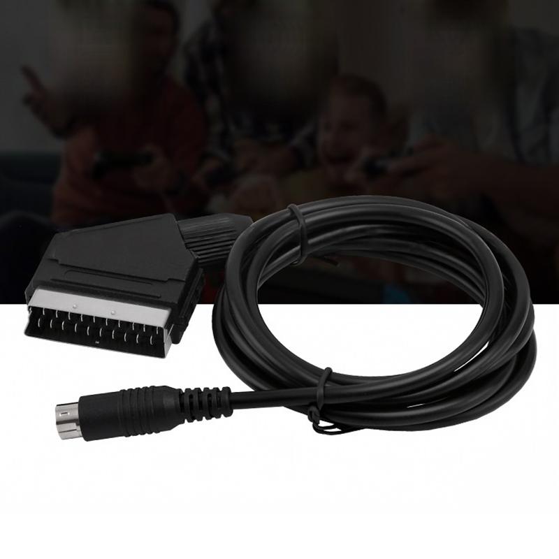 1.8m Scart Cable for Sega Saturn Controller Audio Video Cord for Sega Saturn RCA AV Stereo Extension Cable for PAL NTSC Console