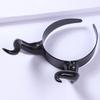 Black Devil Horns Headband Gothic Cosplay Hair Hoop Halloween Hair Accessories for Costume Party Dress Up Makeup Hairdress