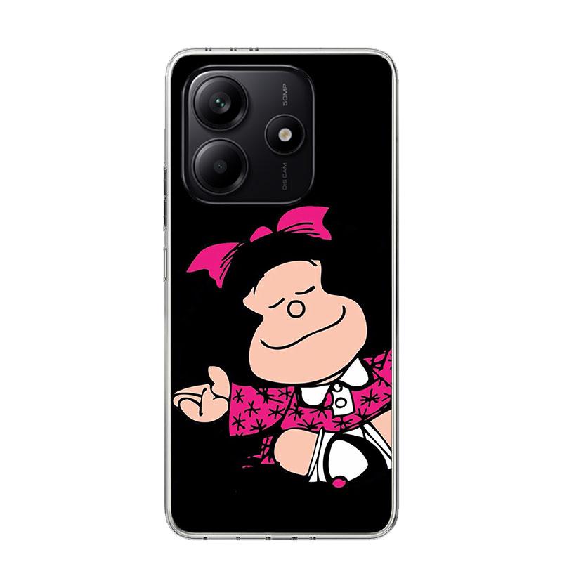 Cartoon Cute Mafalda Phone Case For Xiaomi Redmi Note 13 14 15 Pro Plus 12S 12 14S 11S 11E 10 10S 11 11T 5G 4G Cover Coque Redmi