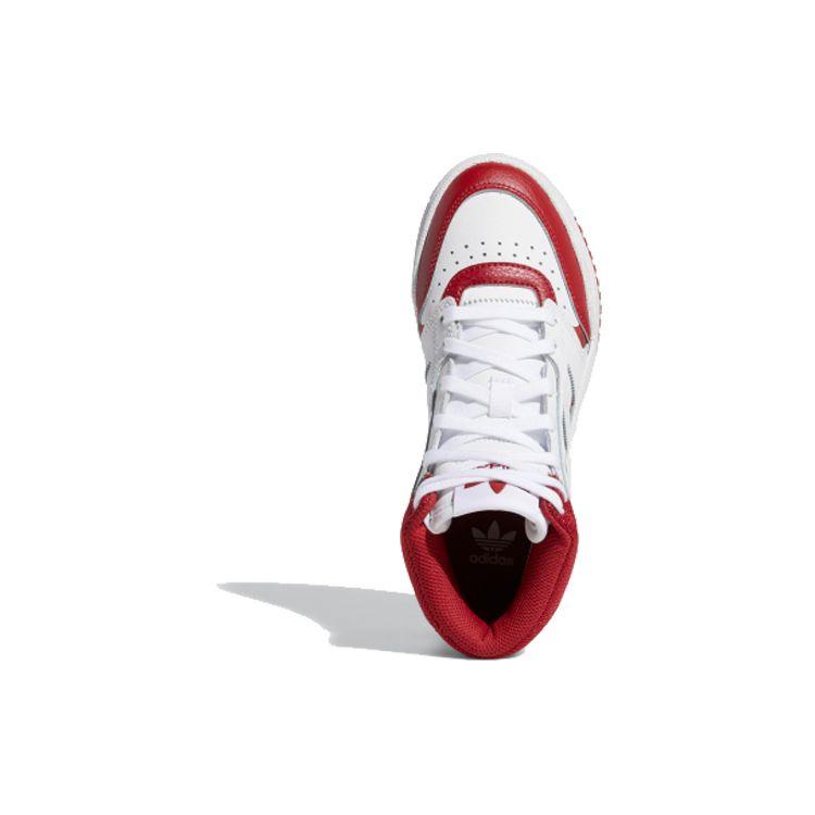 Adidas Originals Drop Step 2.0 J High Top Kids Skate Shoes Kids Sneakers White Red EE8759