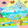 DIY Jelly Sticker Book Green Dinosaur Baby Early Education Cognitive Fun Puzzle Puzzle Jelly Sticker Quiet Book