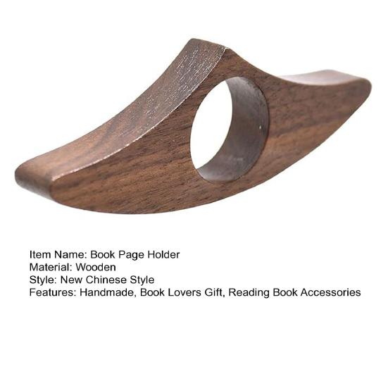 Wooden Book Page Holder Handmade Book Opener Thumb Ring Bookmark Reading Book Accessories Teachers Students Book Lovers Bookworms Gift