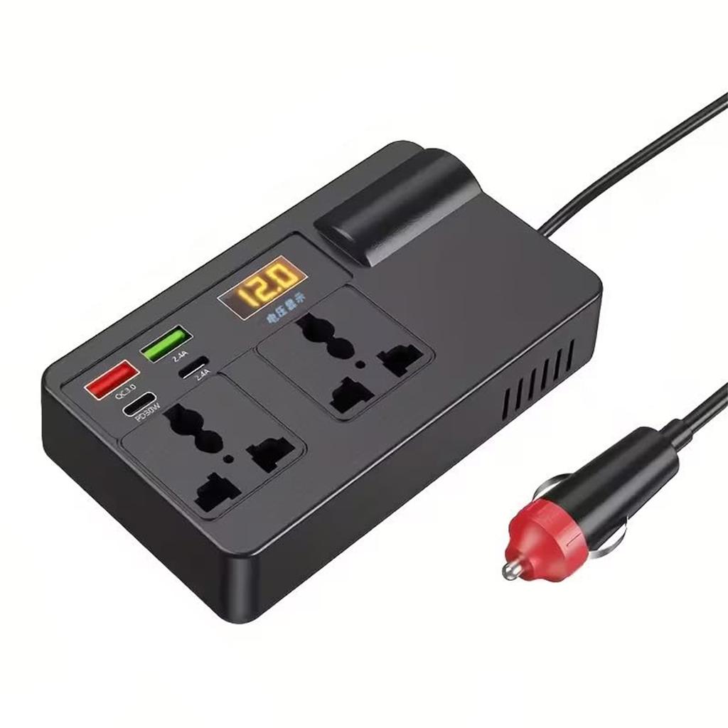 Car Power Inverter, 12V-24V To 220V Voltage Converter, With PD30W Type-C And USB-A Interface Car Plug Adapter
