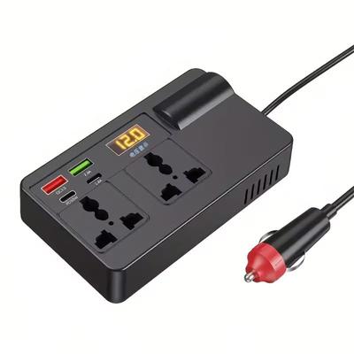 Auto-Wechselrichter, 12V-24V zu 220V Spannungswandler, mit PD30W Typ-C und USB-A Schnittstelle Autostecker-Adapter