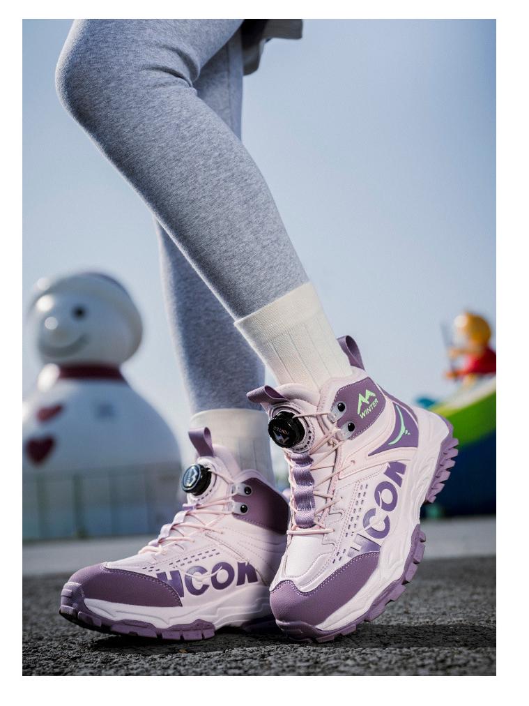 Children's Mid-Calf Non-Slip Thick Winter Boots with Velvet Lining - Unisex Snow Boots