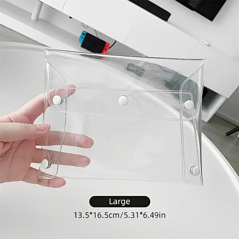

Transparent Cosmetic Bag S/M/L Portable PVC Organizer for Makeup Brushes Toiletry Waterproof Stationery Storage Bags Makeup Tool
