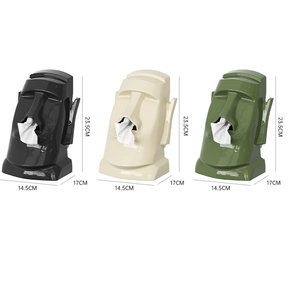 Moai Statue Tissue Box 3 in 1 Headphone Bracket Creative Paper Towel Box  Car Decor