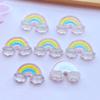 10Pcs New Cute Resin Mini Shining Rainbow Flat back Cabochon Scrapbook Kawaii DIY Embellishments Accessories